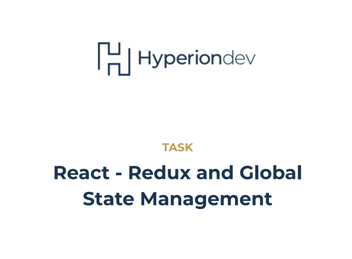 Redux and Global State Management